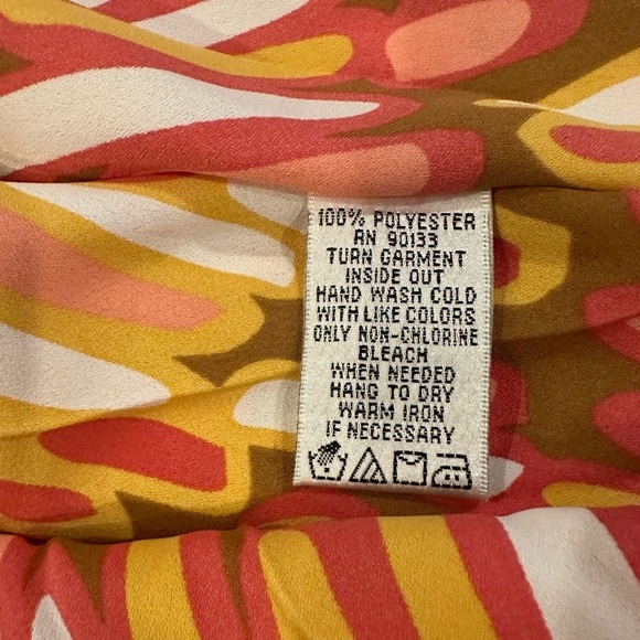 Bob Mackie, wearable, art butterfly blouse bright pattern accordion pleats SZ XL - Picture 6 of 8